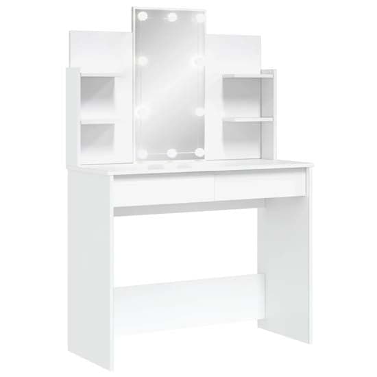 Hervey Wooden Dressing Table In White With LED_2