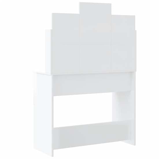 Hervey High Gloss Dressing Table In White With LED_6