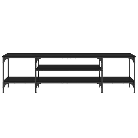 Hetty Wooden TV Stand Large With 2 Shelves In Black_5