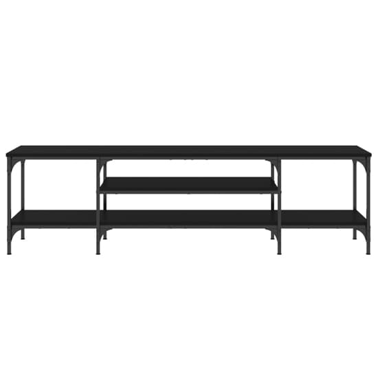 Hetty Wooden TV Stand Large With 2 Shelves In Black Furniture in Fashion