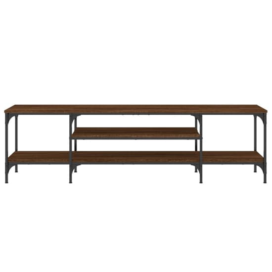 Hetty Wooden TV Stand Large With 2 Shelves In Brown Oak_5