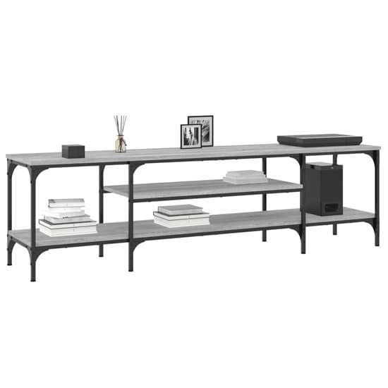 Hetty Wooden TV Stand Large With 2 Shelves In Grey Sonoma Oak_4