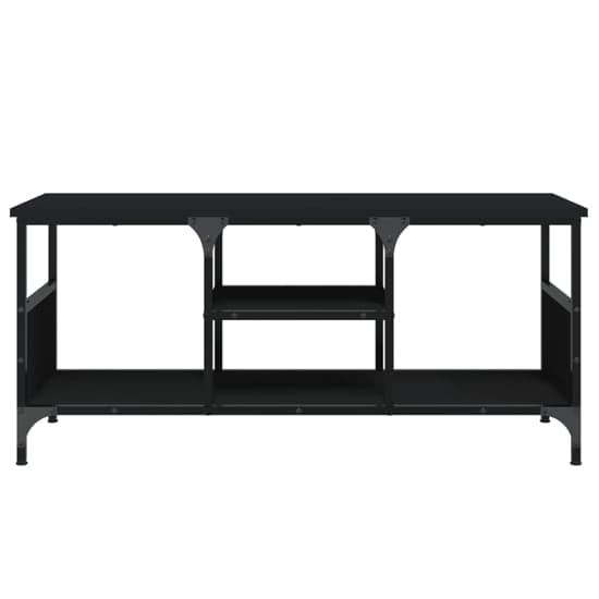 Hetty Wooden TV Stand Small With 2 Shelves In Black_5