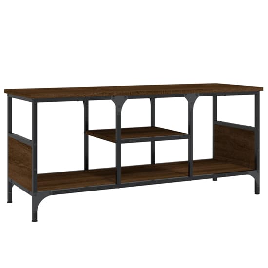 Hetty Wooden TV Stand Small With 2 Shelves In Brown Oak_3