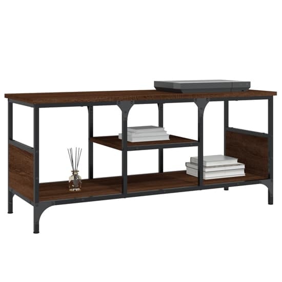 Hetty Wooden TV Stand Small With 2 Shelves In Brown Oak_4