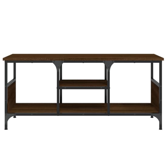 Hetty Wooden TV Stand Small With 2 Shelves In Brown Oak_5