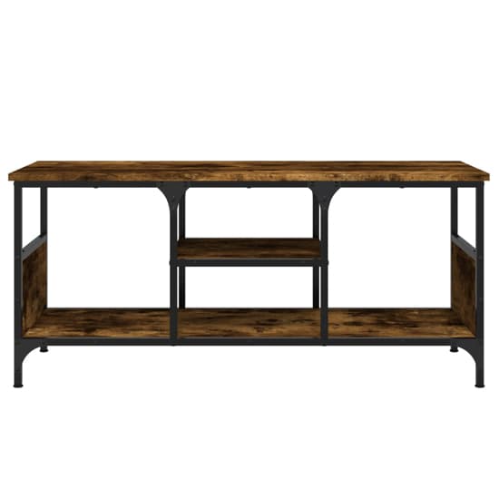 Hetty Wooden TV Stand Small With 2 Shelves In Smoked Oak_5