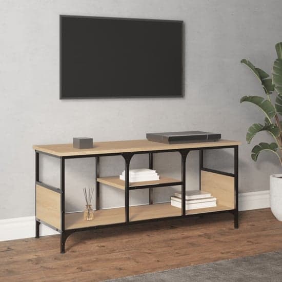 Hetty Wooden TV Stand Small With 2 Shelves In Sonoma Oak_2