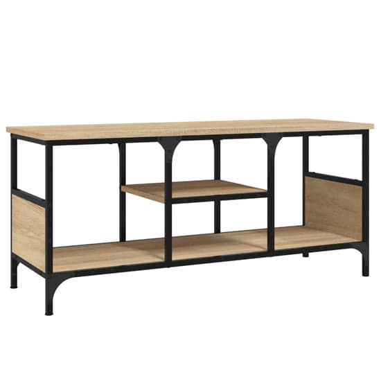 Hetty Wooden TV Stand Small With 2 Shelves In Sonoma Oak_3
