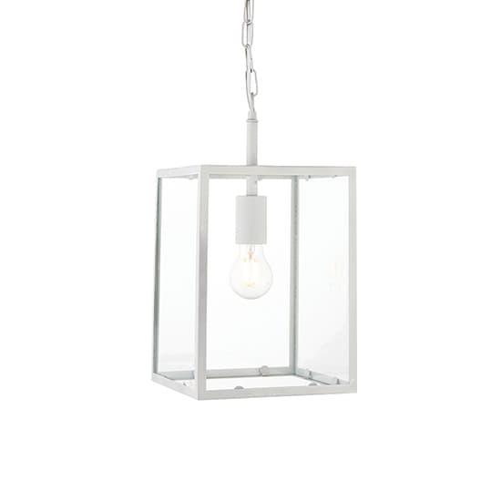 Heze Clear Glass Ceiling Pendant Light In Chalk White_2