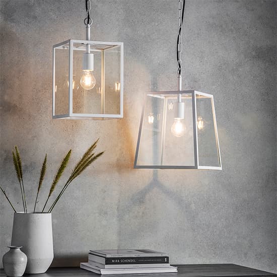 Heze Clear Glass Ceiling Pendant Light In Chalk White_4