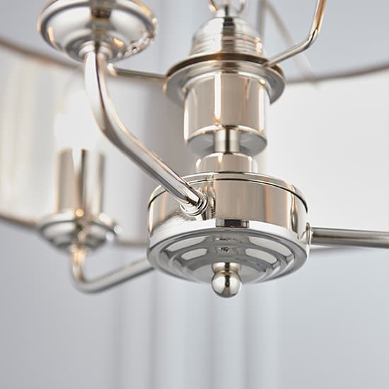 Highclere 3 Light Charcoal Shade Pendant Light In Bright Nickel_5