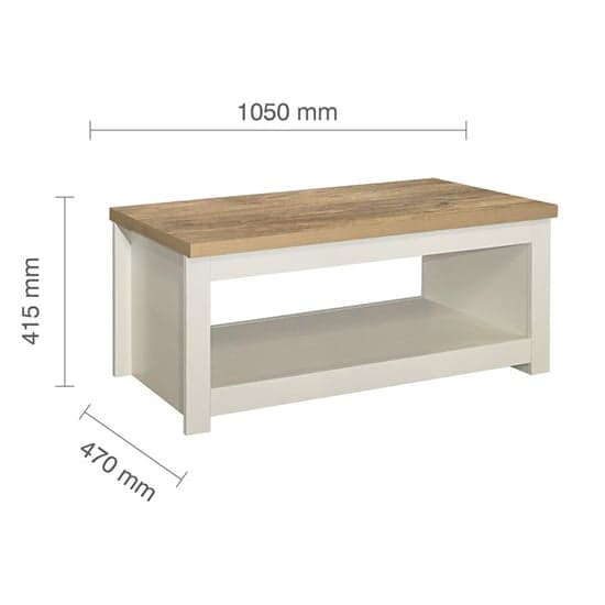 Highgate Wooden Coffee Table In Cream And Oak_4