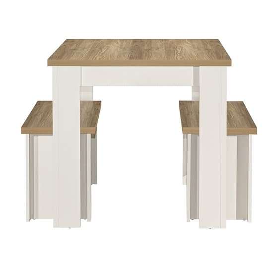 Highgate Wooden Dining Table And 2 Benches In Cream And Oak Furniture in Fashion