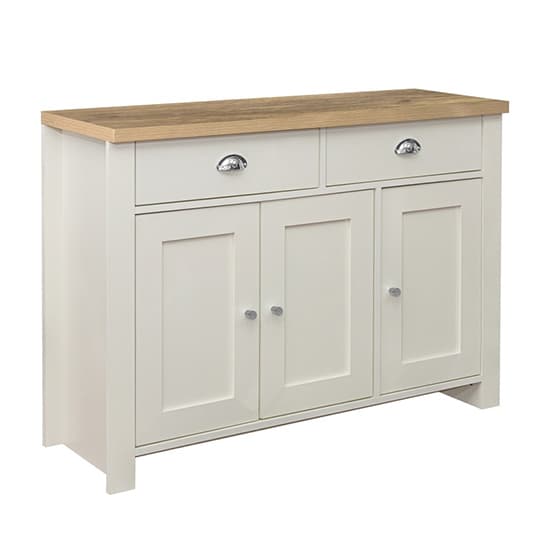 Highgate Wooden Sideboard With 3 Door 2 Drawer In Cream And Oak_3