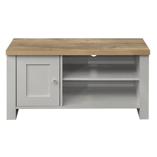 Highgate Small Wooden TV Stand In Grey And Oak_2