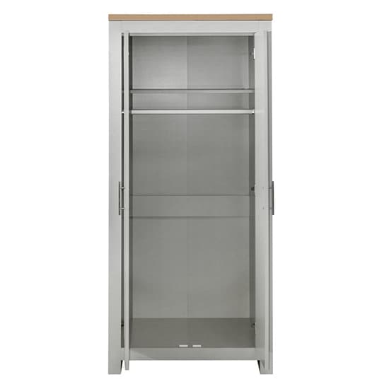 Highland Wooden Wardrobe With 2 Doors In Grey And Oak_3