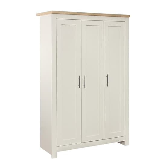 Highgate Wooden Wardrobe With 3 Doors In Cream And Oak_4
