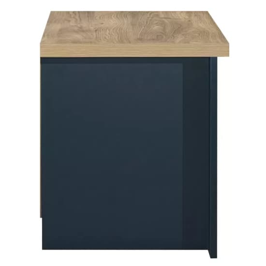 Highland Wooden Bedside Cabinet With 2 Drawers In Blue And Oak_4