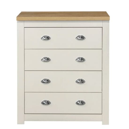 Highland Wooden Chest Of 4 Drawers In Cream And Oak_3