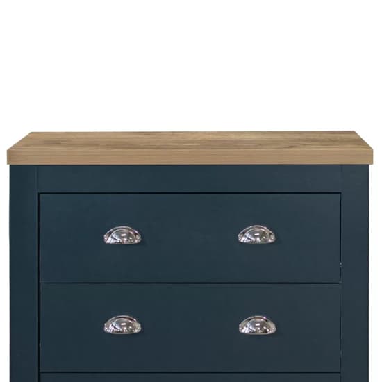Highland Wooden Chest Of 4 Drawers In Navy Blue And Oak_3