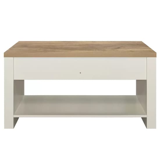 Highland Wooden Coffee Table With 2 Drawers In Cream And Oak_3