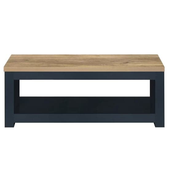 Highland Wooden Coffee Table With Lower Shelf In Blue And Oak_3