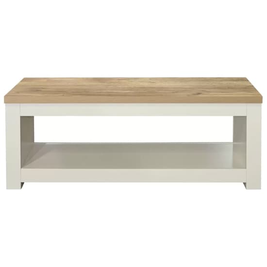 Highland Wooden Coffee Table With Lower Shelf In Cream And Oak_3