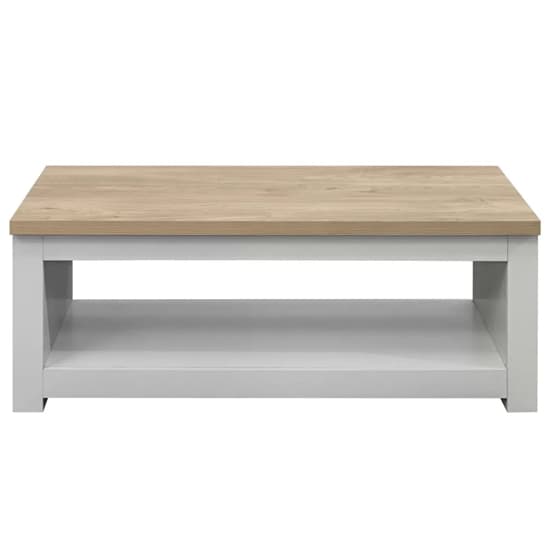 Highland Wooden Coffee Table With Lower Shelf In Grey And Oak_3