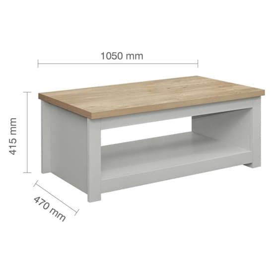 Highland Wooden Coffee Table With Lower Shelf In Grey And Oak_5