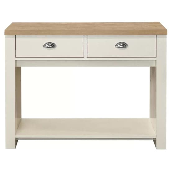 Highland Wooden Console Table With 2 Drawers In Cream And Oak_3