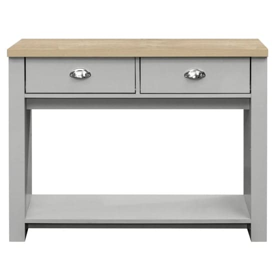 Highland Wooden Console Table With 2 Drawers In Grey And Oak_3