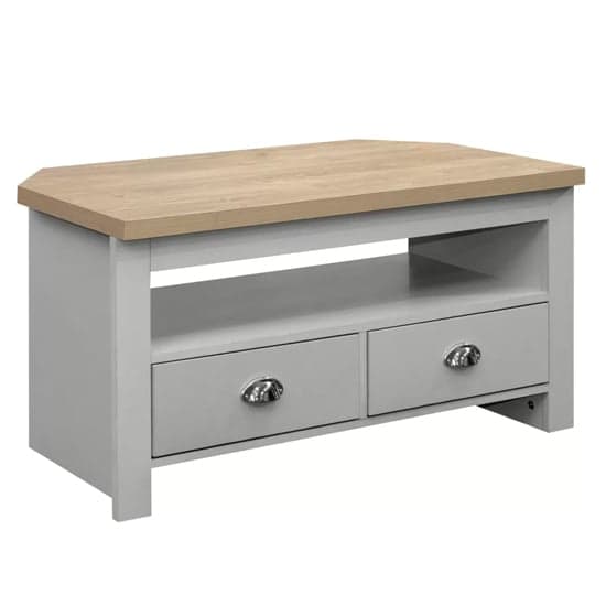 Highland Wooden Corner TV Stand In Grey And Oak_2