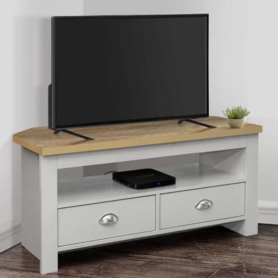 Highland Wooden Corner TV Stand In Grey And Oak_1