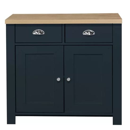 Highland Wooden Sideboard With 2 Door 2 Drawer In Blue And Oak_3