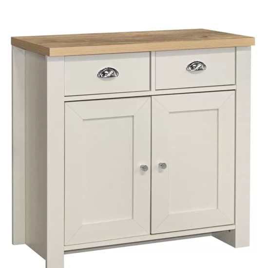 Highland Wooden Sideboard With 2 Door 2 Drawer In Cream And Oak_2