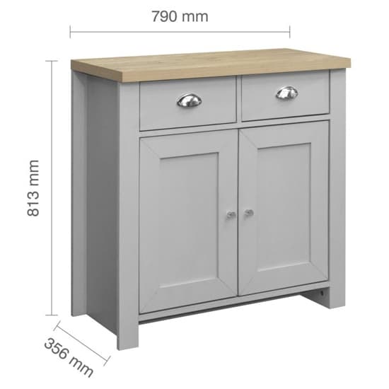 Highland Wooden Sideboard With 2 Door 2 Drawer In Grey And Oak_4