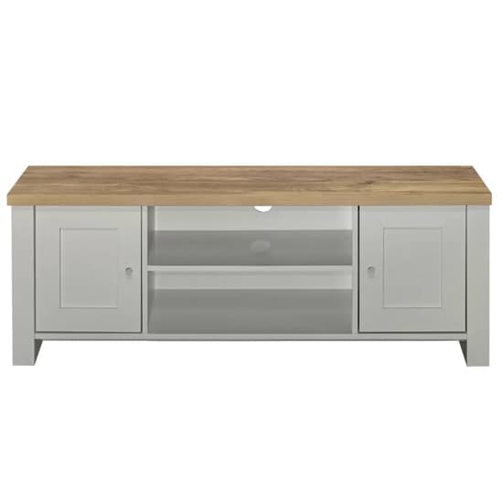 Highland Wooden TV Stand With 2 Doors In Grey And Oak_3