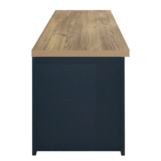 Highland Wooden TV Stand With 2 Doors In Navy Blue And Oak_4