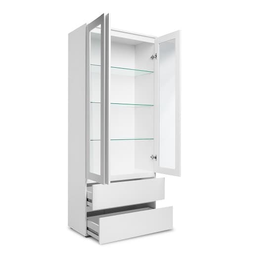Hilary Display Cabinet In White With 2 Glass Doors_2