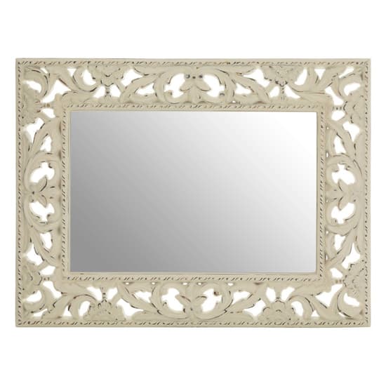 Hildome Rectangular Wall Bedroom Mirror In Cream Frame_2