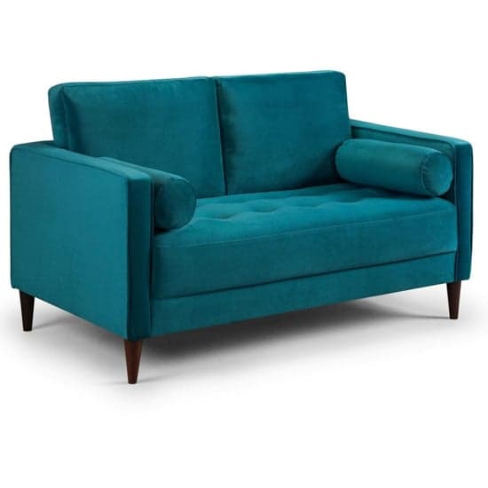 Hiltraud Fabric 2 Seater Sofa In Plush Teal