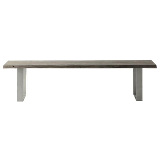Hinton Wooden Dining Bench With Metal Legs In Grey_2