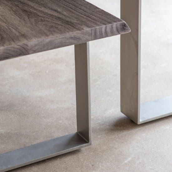 Hinton Wooden Dining Bench With Metal Legs In Grey_3
