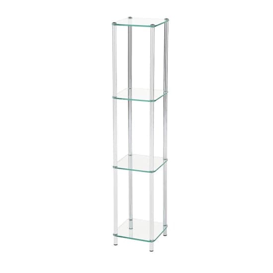 Hobart 3 Tier Glass Shelves Display Stand In Chrome Frame_2