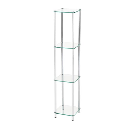 Hobart 3 Tier Glass Shelves Display Stand In Chrome Frame Furniture