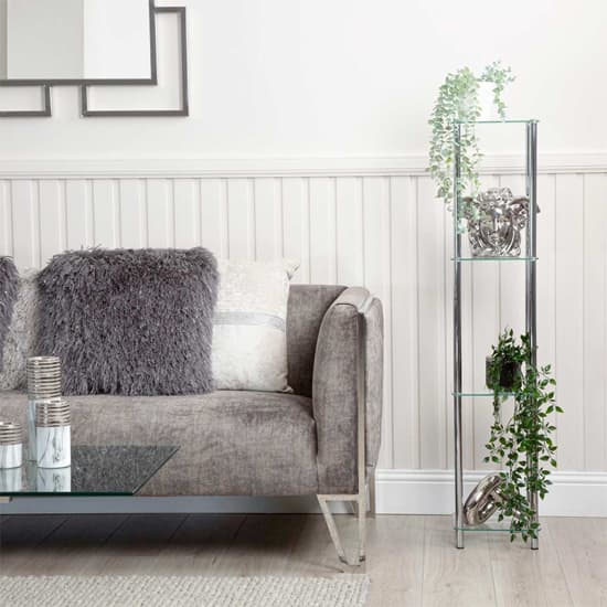 Hobart 3 Tier Glass Shelves Display Stand In Chrome Frame Furniture