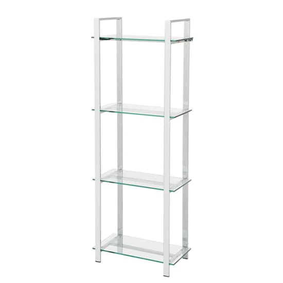 Hobart 3 Tier Glass Shelves Display Stand Tall In Chrome Frame
