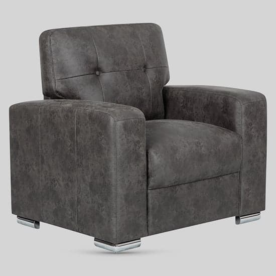 Hobart Fabric 1 Seater Sofa In Dark Grey_1