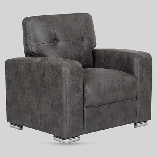 Hobart Fabric 1 Seater Sofa In Dark Grey Furniture in Fashion